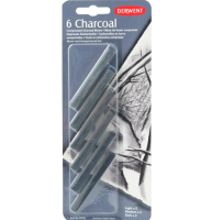 Набор прессованного угля Derwent 6 Charcoal в блистере, три вида интенсивности