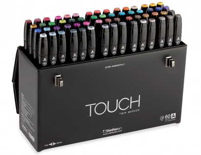 Набор спиртовых маркеров Touch Twin 60 штук А в черном фирменном чемодане