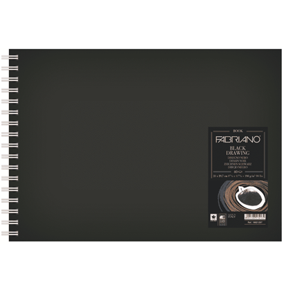 Скетчбук Fabriano Black Drawingbook с черной бумагой А4 / 40 листов / 190 гм