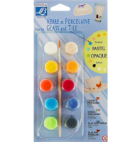 Набор красок по стеклу и керамике Glass&Tile 10 непрозрачных цветов по 4 мл 