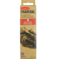 Набор ивого угля Derwent Willow Charcoal 10 штук разной толщины