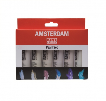 Набор перламутроых акриловых красок Amsterdam Standard Series Pearl Set 6 цветов в тубах 20 мл