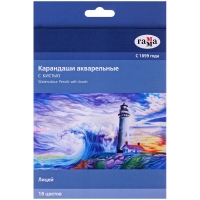 Карандаши акварельные Гамма "Лицей" набор 18 цветов и кисть