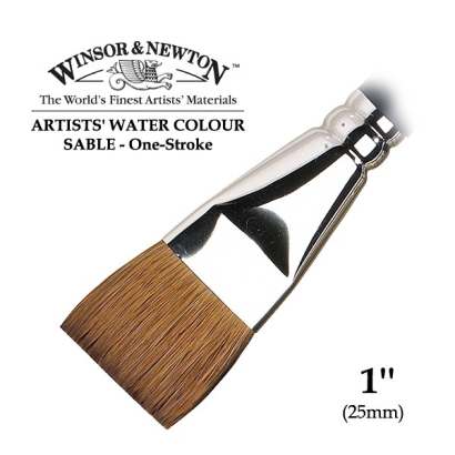 Кисть художественная соболь Winsor&Newton One Stroke 1 для акварели плоская укороченная