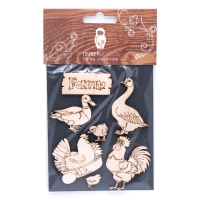 Набор заготовок для декорирования Animals 4 фанера Timberlicious 10х14 см