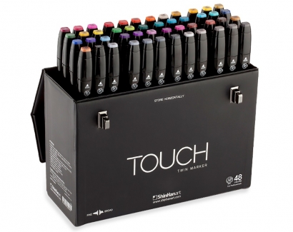 Набор спиртовых маркеров Touch Twin 48 в черном фирменном чемодане