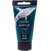 Акриловая краска глянцевая Matisso Малевичъ 072 зелёная ФЦ в тубе 60 мл