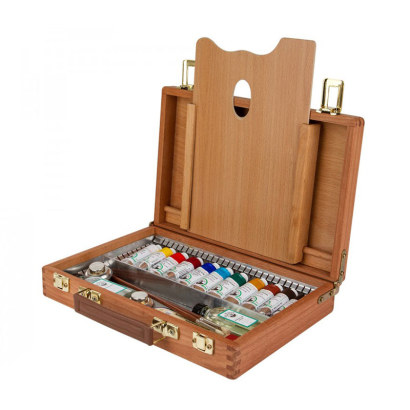 Набор масляных красок "Old Holland" 11 туб х 40 мл в дерянном ящике + аксессуары