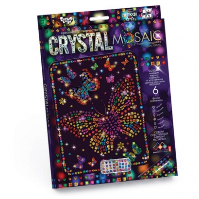 Алмазная мозаика Danko toys "Crystal Mosaic. Бабочки", европодвес