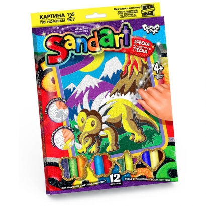 Фреска-картина из песка Danko toys "Sand Art. Динозавр", картонная коробка