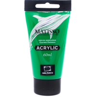 Акриловая краска глянцевая Matisso Малевичъ 063 зелёный средний в тубе 60 мл