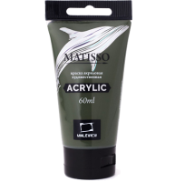 Акриловая краска глянцевая Matisso Малевичъ 069 оливковый в тубе 60 мл