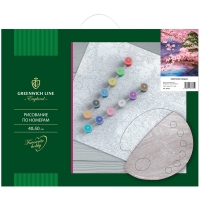 Рисование по номерам Greenwich Line "Цветение сакуры", 40*50см, с акриловыми красками, холст