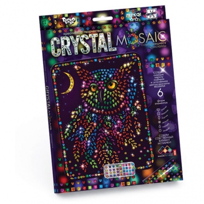 Алмазная мозаика Danko toys "Crystal Mosaic. Сова", европодвес