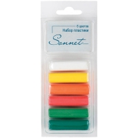 Набор пластики для лепки Сонет "Фруктовые цвета", 06цветов, 120г, блистер