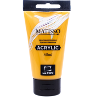 Акриловая краска глянцевая Matisso Малевичъ 029 охра жёлтая в тубе 60 мл