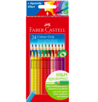 Набор цветных карандашей Faber Castell Colour Grip 24 цвета в коробке, водорастворимые