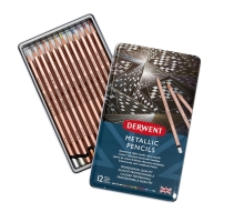 Набор цветных карандашей Metallic 12 цветов в металлической упаковке