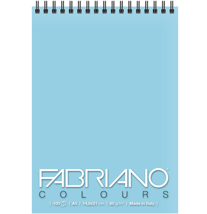 Блокнот с голубой бумагой Fabriano Colours для зарисовок А5 / 100 листов / 80 гм