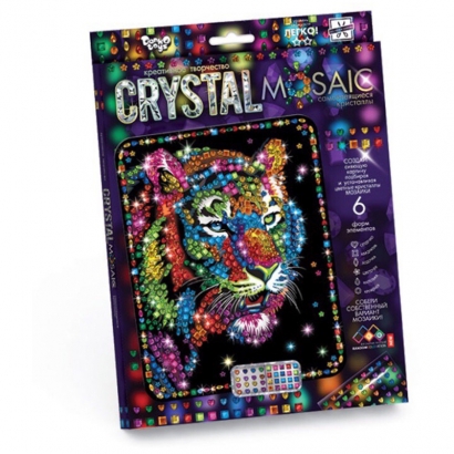 Алмазная мозаика Danko toys "Crystal Mosaic. Тигр", европодвес