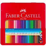 Набор цветных карандашей Faber Castell Colour Grip 24 цвета в пенале, водорастворимые