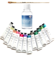 Набор для масляной живописи Гамма 12 красок 46 мл, кисть и разбавитель