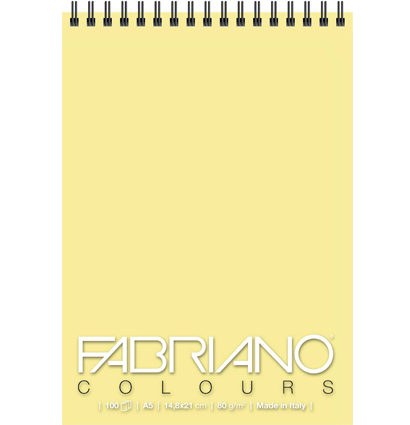 Блокнот с жёлтой бумагой Fabriano Colours для зарисовок А5 / 100 листов / 80 гм