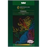 Гравюра с голографическим эффектом набор "Кошка" Greenwich Line А4