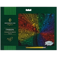 Гравюра с голографическим эффектом набор "Павлин" Greenwich Line А4