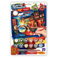 Картина по номерам Danko toys "Городская река", А4, картон, европодвес