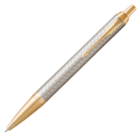 Ручка шариковая Parker IM Premium Warm Silver GT 1 мм синие чернила, подарочная упаковка