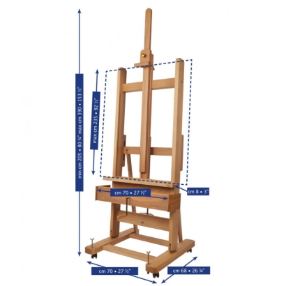 Мольберт студийный Mabef M/4 с подъемным механизмом высота 390