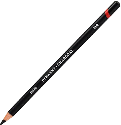 Угольный карандаш для рисования Derwent Charcoal Pencil поштучно темный