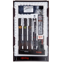 Набор изографов Rotring 0.2/0.3/0.5 мм, мех. карандаш 0.5 мм, грифели, ластик, насадка для циркуля
