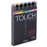 Набор спиртовых двусторонних маркеров Touch Twin 6 "Пастельные цвета" в кейсе купить в художественном магазине Альберт Мольберт с доставкой по РФ И СНГ