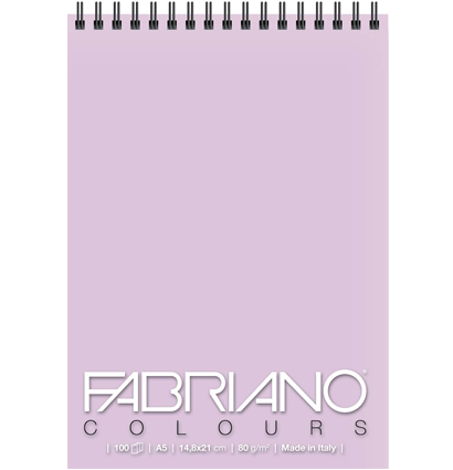 Блокнот с сиреневой бумагой Fabriano Colours для зарисовок А4 / 100 листов / 80 гм