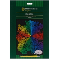 Гравюра с голографическим эффектом набор "Цветы" Greenwich Line А4