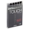 Набор спиртовых двусторонних маркеров Touch Twin 6 "Серые цвета" в кейсе купить в художественном магазине Альберт Мольберт с доставкой по РФ и СНГ