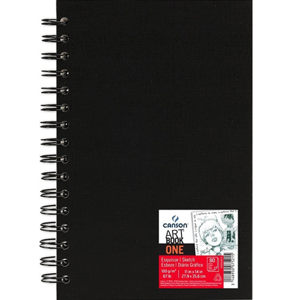 Скетчбук Canson Art Book One черный на пружине А4 / 80 листов / 100 гм