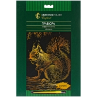 Гравюра с эффектом золота набор "Белочка" Greenwich Line А4