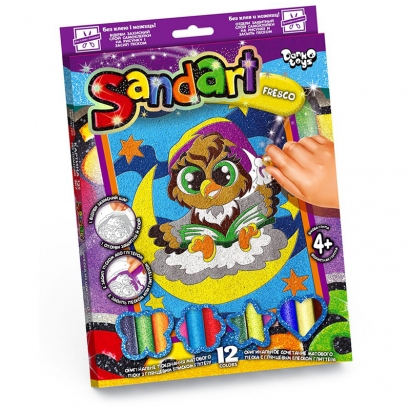 Фреска-картина из песка Danko toys "Sand Art. Сова 2", картонная коробка