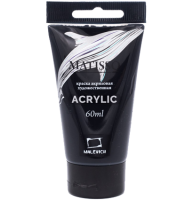 Акриловая краска глянцевая Matisso Малевичъ 051 чёрный в тубе 60 мл