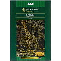 Гравюра с эффектом золота набор "Жираф" Greenwich Line А4