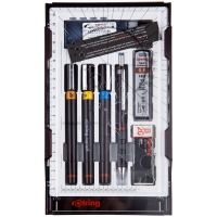 Набор изографов Rotring 0.2/0.35/0.7 мм, мех. карандаш 0.5 мм, грифели, ластик, насадка для циркуля