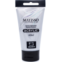 Акриловая краска глянцевая Matisso Малевичъ 142 серебряная в тубе 60 мл