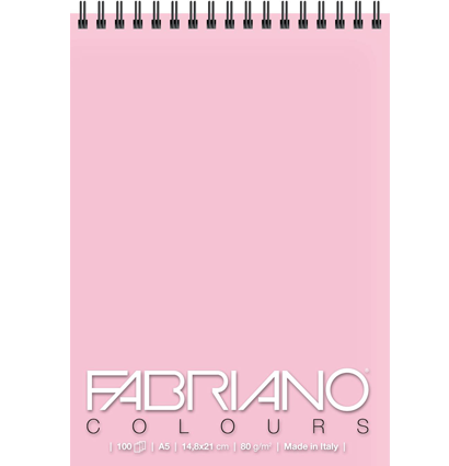 Блокнот с розовой бумагой Fabriano Colours для зарисовок А4 / 100 листов / 80 гм