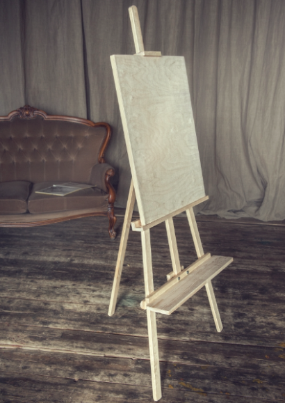 Мольберт Лира высотой 200см с полочкой и планшетом из фанеры 50х70 см "DArt's"