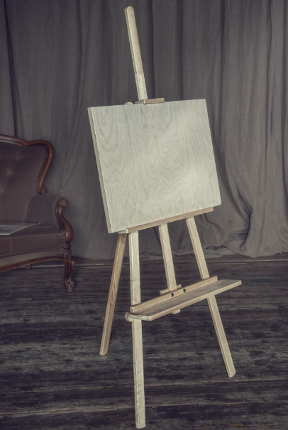 Мольберт Лира высотой 200см с полочкой и планшетом из фанеры 50х70 см "DArt's"