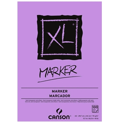 Бумага для маркеров Canson XL Marker склейка А3 / 100 листов / 70 гм