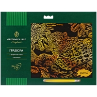 Гравюра с эффектом золота набор "Леопард" Greenwich Line А4